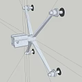 Building Exterior Wall Support System With Metal Frame And Glass Mounting Parts