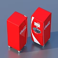 Two Red Coca Cola Vending Machines With Logo And Digital 3d model