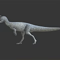 Detailed White Dinosaur Model Standing On Gray Background With Reflection 3d model