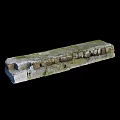 Ancient Moss Covered Stone Building Exterior Wall With Rough Textured Surface 3d model