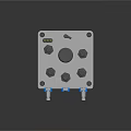 Blue And White Industrial Cooling Device Featuring Finned Design And Multiple Ports