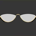 Golden Frameless Glasses With Clear Lens And Blue Reflection On Dark Background