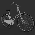 Stylish Vintage Bicycle With Silver Frame Black Seat And Classic Design