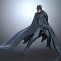 Batman Character In Detailed Costume With Flowing Cape And Glove Weapons