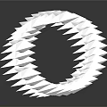 Twisted White Spiral Sculpture On Dark Reflective Background With Modern Design
