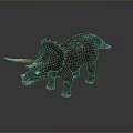 Realistic Detailed Brown Triceratops Model With Large Horns And Back Spikes