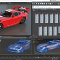 Red Sports Car With White Stripes And Rear Spoiler Sporty Design Black Alloy Wheels