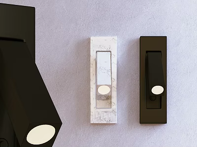 Modern Black Metal And Marble Wall Lamps With Sleek Designs For Home Interior Decor 3d model