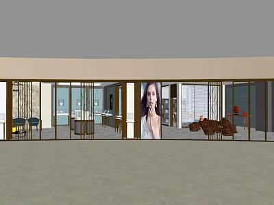 Elegant Jewelry Store Interior With Glass Display Cases And Diamond Collection Showcases 3d model