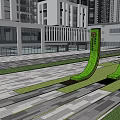 Urban Planning Site Layout With Buildings Green Spaces And Road Connections