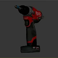 Red and Black Cordless Drill with Ergonomic Grip and Lithium Ion Battery 3d model