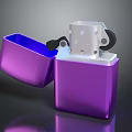 Purple Portable Lighter With Metal Case And Open Lid Design For Daily Use