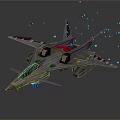 Futuristic Spacecraft With Sleek Gray Design Red Accents And Blue Light Particles