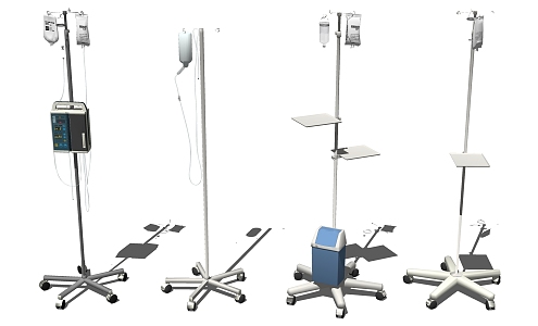 Modern drip rack hospital infusion rack 3d model