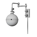 Modern Chrome Metal Wall Lamp With Adjustable Arm And Spherical Shade