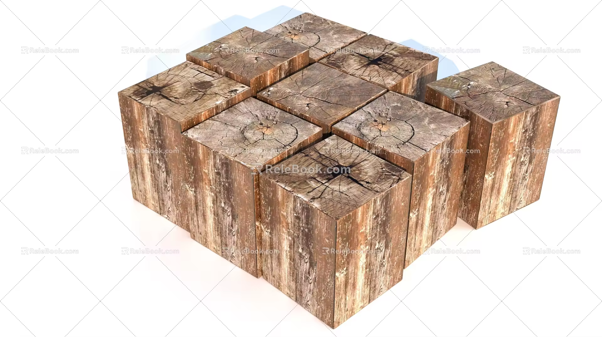Modern Stool Log Stool Low Stool Side Tables 3d model