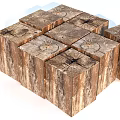 Modern Stool Log Stool Low Stool Side Tables 3d model