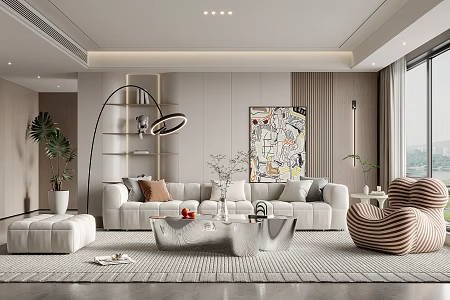 modern living room home living room 3d model