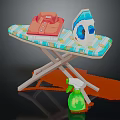 Useful Household Appliances Including Steam Iron Ironing Board Red Garment And Cleaning Spray