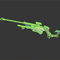 Futuristic Sci Fi Rifle With Aiming Scope Blue Yellow White Accents And Metallic Finish