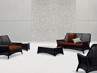 Modern Outdoor Sofa Outdoor Rattan Sofa 3d model