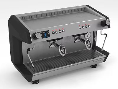 Professional Stainless Steel Coffee Machine As Essential Kitchen Appliance With Double Spout 3d model