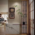 Warm Modern Open Living And Dining Interior With Wooden Bookshelves And Cozy Soft Furnishings