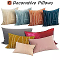 Colorful Velvet Decorative Throw Pillows With Linear Patterns In Assorted Hues