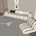 Modern Sofa Pillow Lazy Sofa Round Creative Floor Lamp 3d model