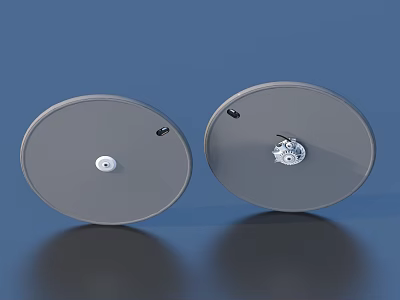 Two Grey Tires Showcasing Central Hub Design Elements And Structural Details 3d model