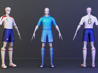 Modern Game Role Soccer Player 3d model