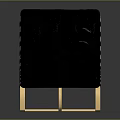 Modern Black Leather Chaise Lounge With Gold Metal Frame Stitched Details And Elegant Design