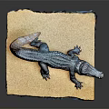 Realistic Crocodile Model Standing on Sandy Base with Detailed Texture