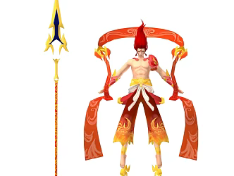 The next generation of nacha fire gun fire wheel mixed with heaven ling fire god seal god list seal god romance long gun weapon 2015320609 3d model