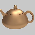 Golden Teapot With Modern Design And Shiny Metallic Finish For Tea Sets