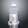 Outdoor Silver Metal Street Light With Transparent Dome And Central Panel