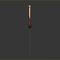Sharp Ornamental Scimitar With Silver Blade Golden Hilt And Red Decorative Cloth