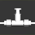 Stainless Steel Shiny Silver Hardware Valve Fitting With Knob And Connectors
