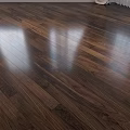 Polished Dark Hardwood Flooring Featuring Natural Wood Grain And Shiny Surface