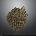 Biological Organ Structure With Hair Like Spines And Textured Surface