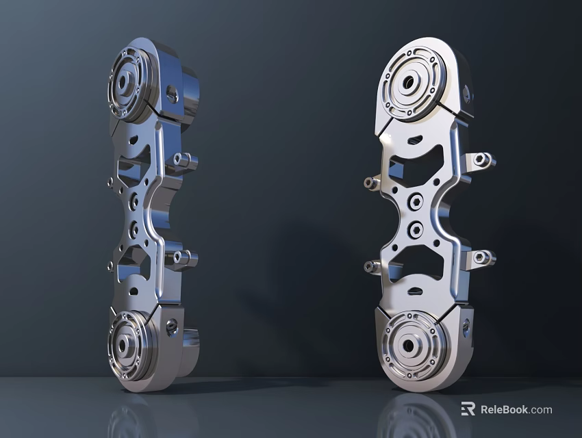 Smart Machine Modern Precision Metal Mechanical Components With Holes And Connectors 3d model