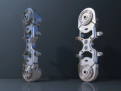 Smart Machine Modern Precision Metal Mechanical Components With Holes And Connectors 3d model