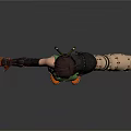 Futuristic Woman With Short Black Hair Green Crop Top Beige Shorts And Mechanical Arm