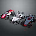 Toy Racing Cars with Modern Design in Red White Gray and Black Red Colors