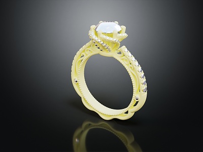 Modern Ring Diamond Ring Gem Ring 3d model