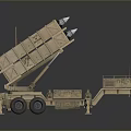 Sand Colored Tank Equipped With Multiple Missile Launchers Six Wheels And Control Cabin