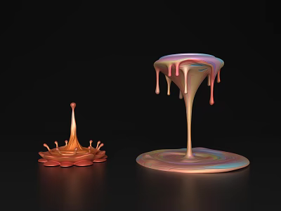 Flying Liquid Fluid Spray Water Spray Water Spray Water Drop Milk Syrup 3d model