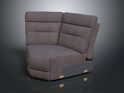 Modern Gray Two Seater Corner Sofa with Golden Legs and Comfortable Upholstery 3d model