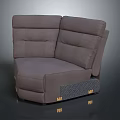 Modern Gray Two Seater Corner Sofa with Golden Legs and Comfortable Upholstery