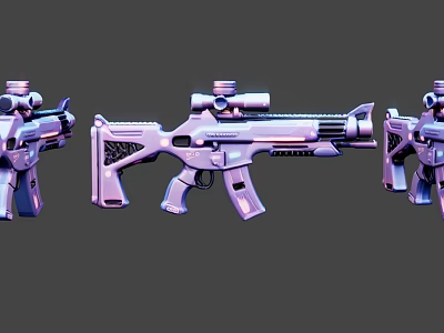 Colorful Electric Toy Gun Models With Scope And Modern Design Features 3d model